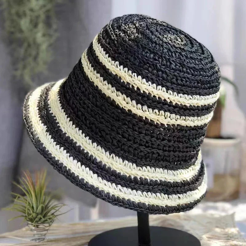 Strip Sunshade Bucket Hat