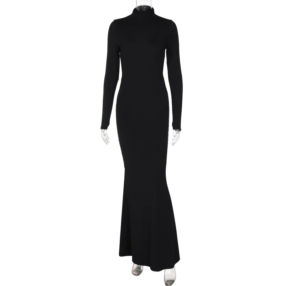 Sexy Backless Long Sleeve Maxi Dress