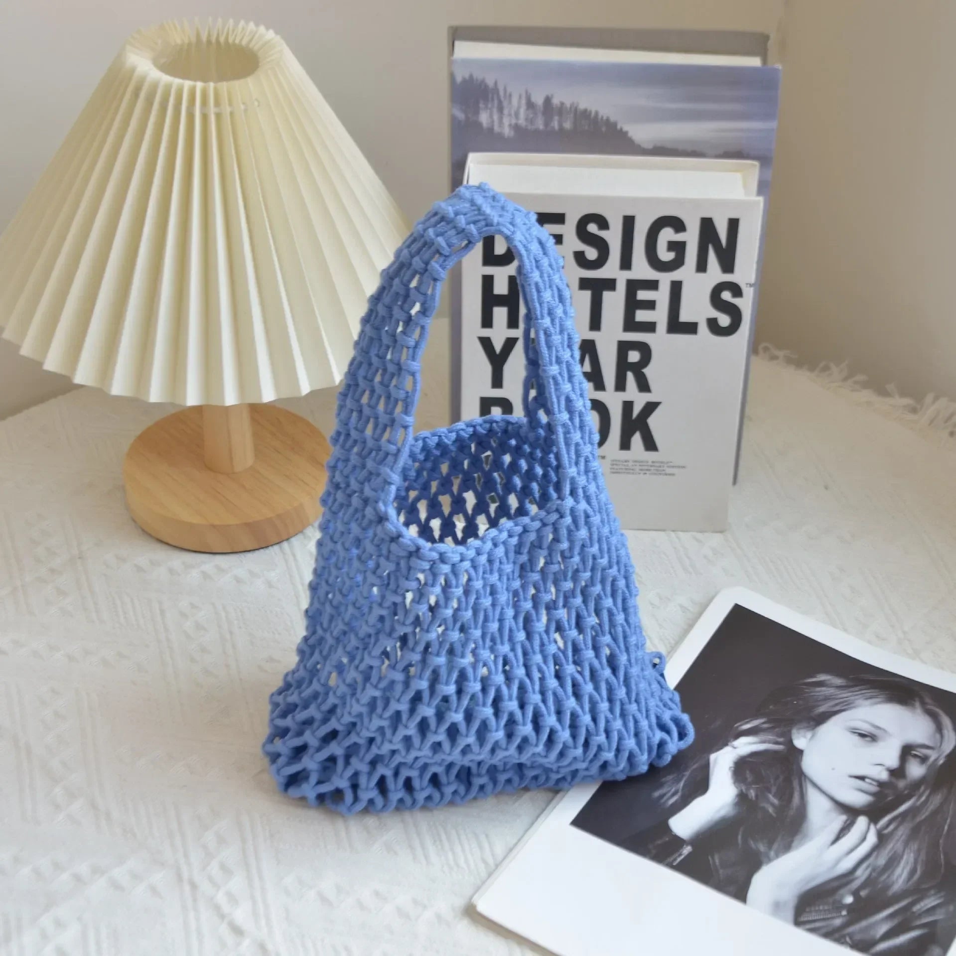 Knitting Crochet Tote Bags Summer Hand Woven