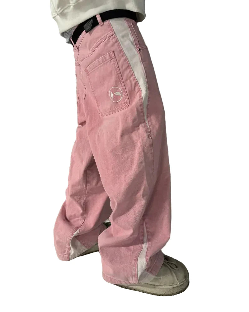 Y2K Splicing Stickerei Jeans