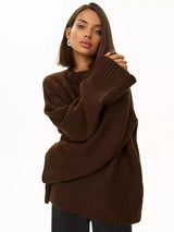 Brown Women's Oversized Cozy Sweater