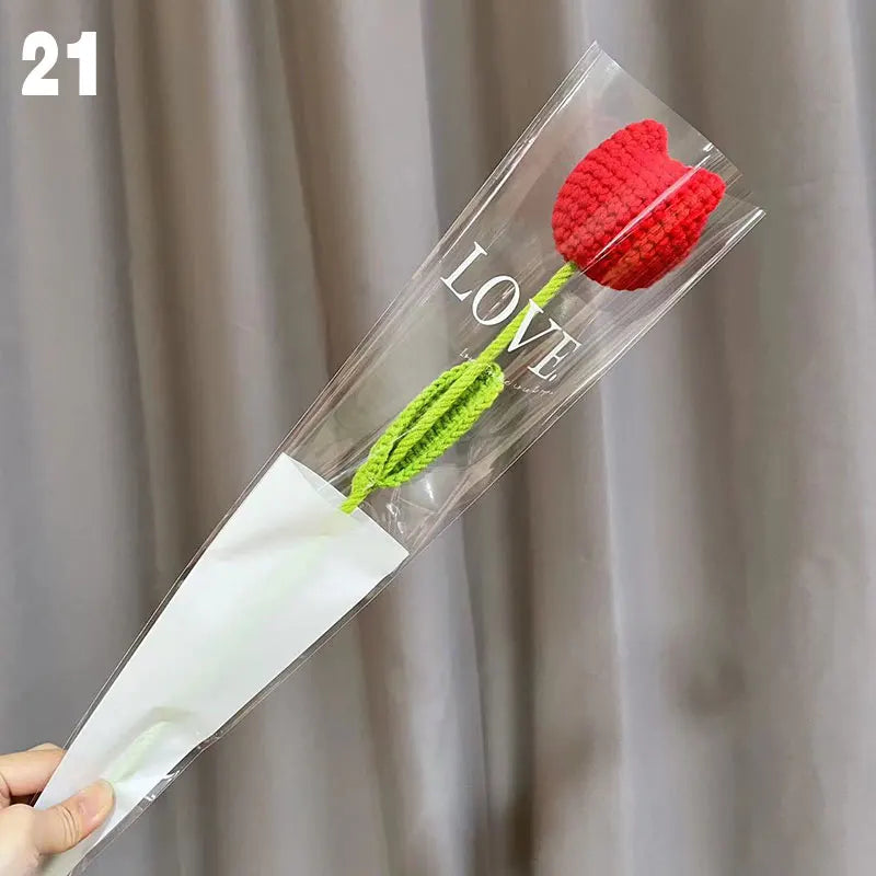 Gestrickter Rosen-Tulpen-Blumenstrauß für Hochzeiten