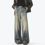 Faded Blue Loose Wide Jeans