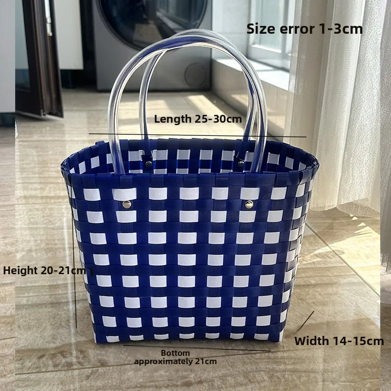 Plastic Handwoven Beach Handbag