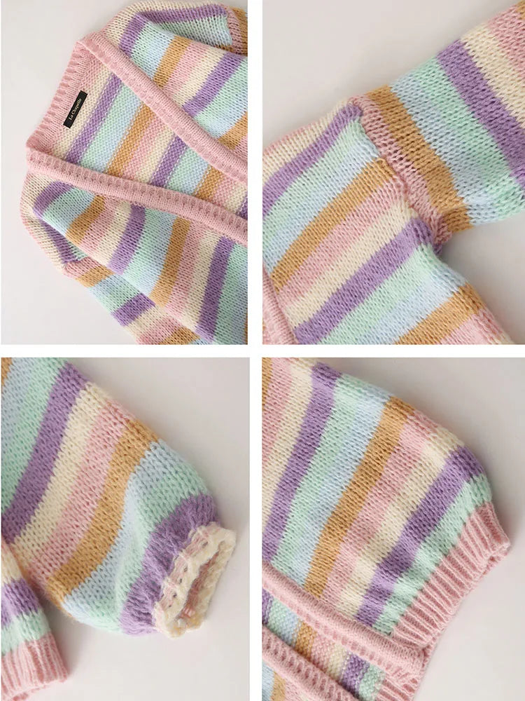 Soft Girl Stripped Knitted Sweater