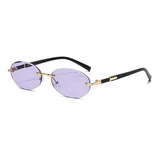 Luxury Oval Frame Metal Sunglasses