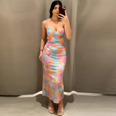 Mesh Floral Party Maxi Dress
