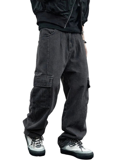 Straight Leg Korean Cargo Jeans