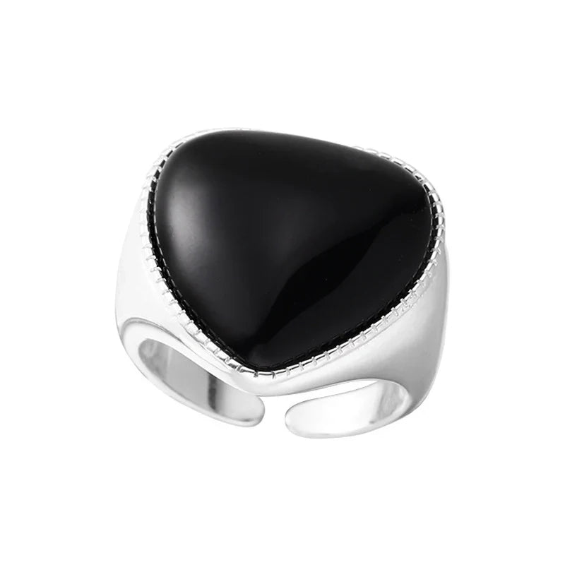 Black Heart Geometric Rings