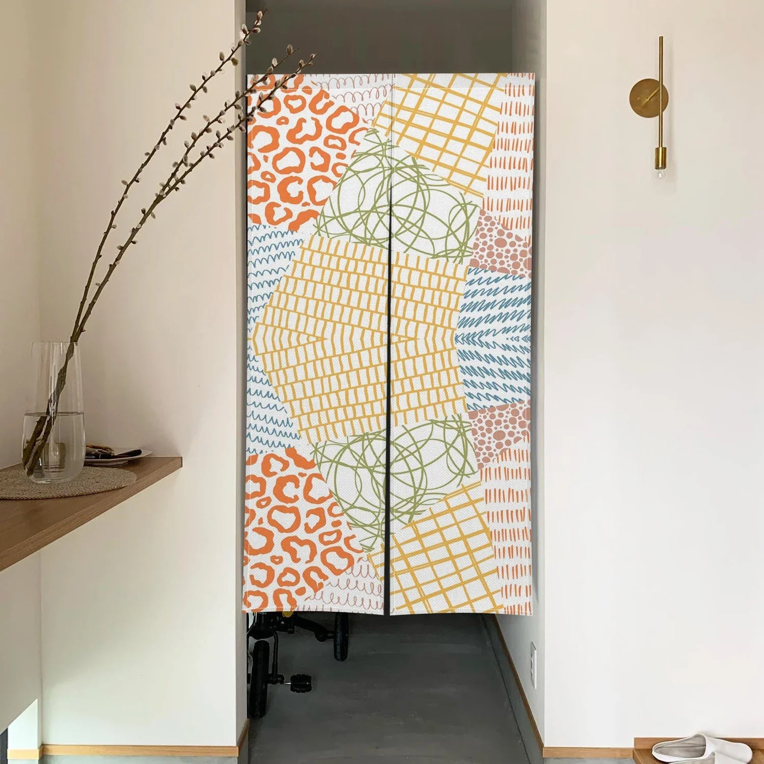 Cortinas cortas en tonos pastel para dormitorio