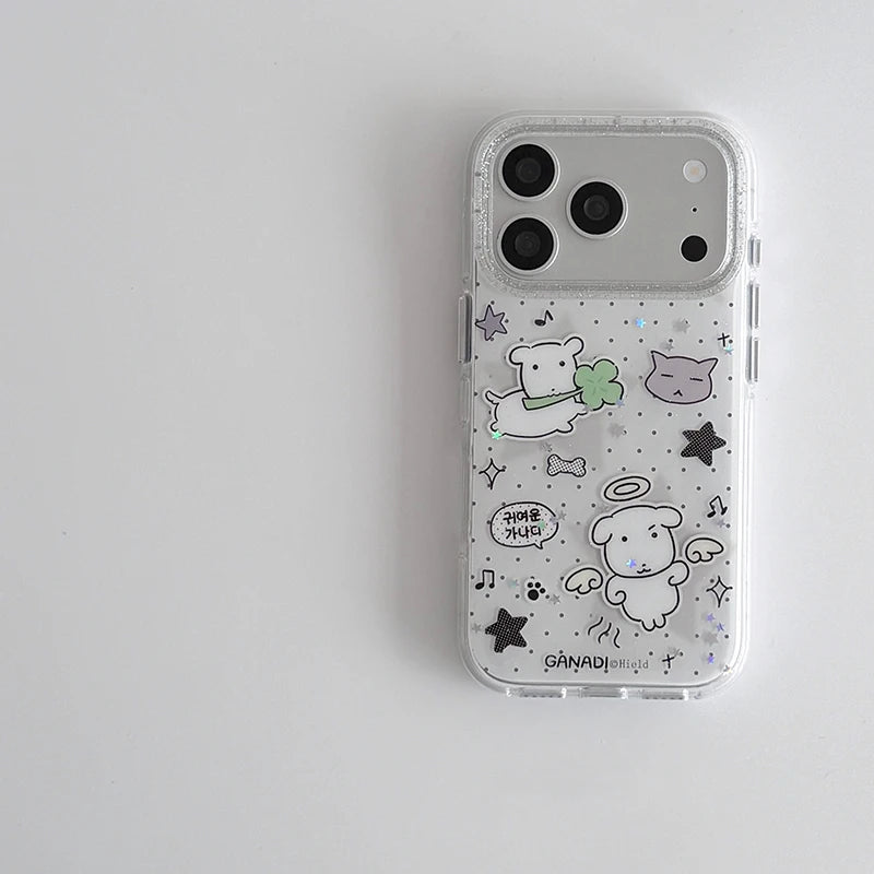 Soft Girl Kawaii Puppy Polka Dot iPhone Case