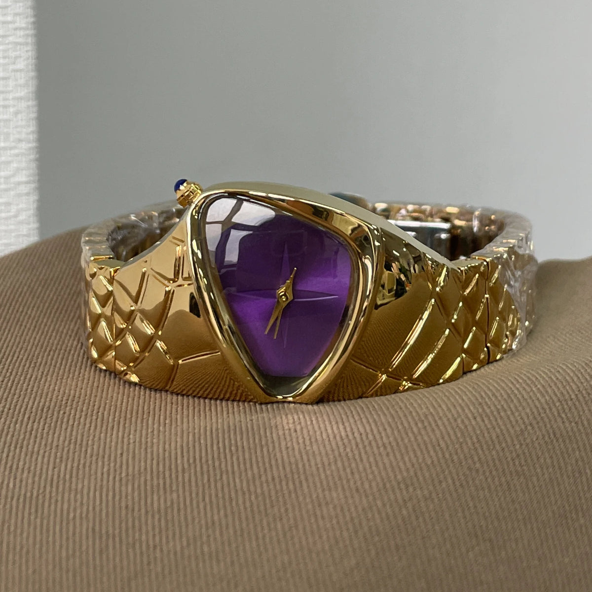 Women Purple Triangle Quartz Watch