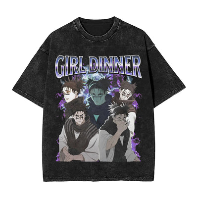 Anime Print Girl Dinner T-Shirt