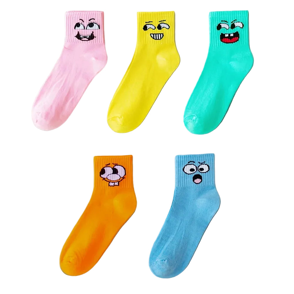 Cute Cartoon Face Socks