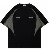 Camiseta holgada de estilo deportivo con retazos