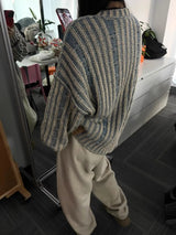 Retro Striped Contrast Color Knitted Sweaters
