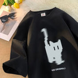 Retro Pixel Loose Fit Cotton T-Shirt