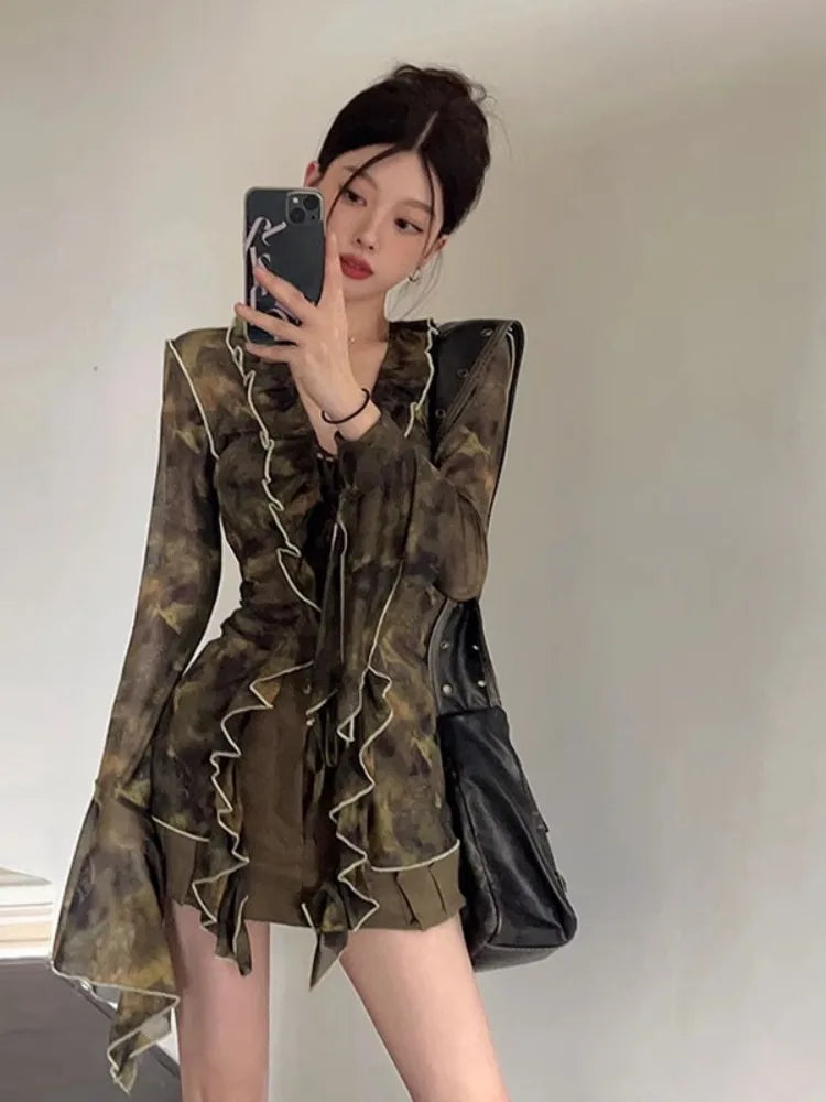 Vintage Punk Gauze Irregular Dress