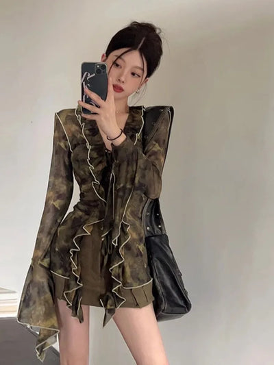 Vintage Punk Gaze unregelmäßiges Kleid