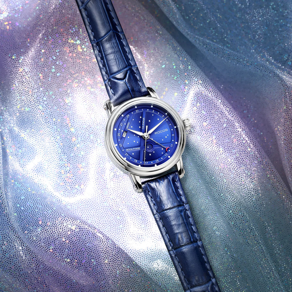 Starry Round Dial Elegant Wristwatch