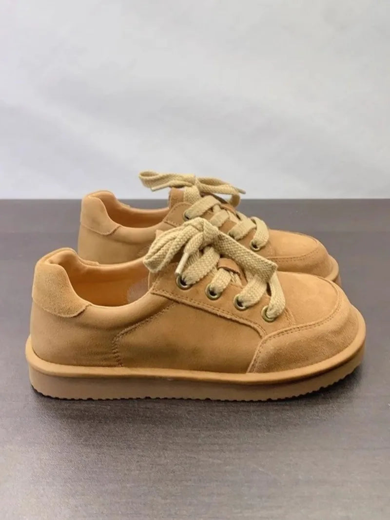 Thick Platform Lace-Up Leather Shoes