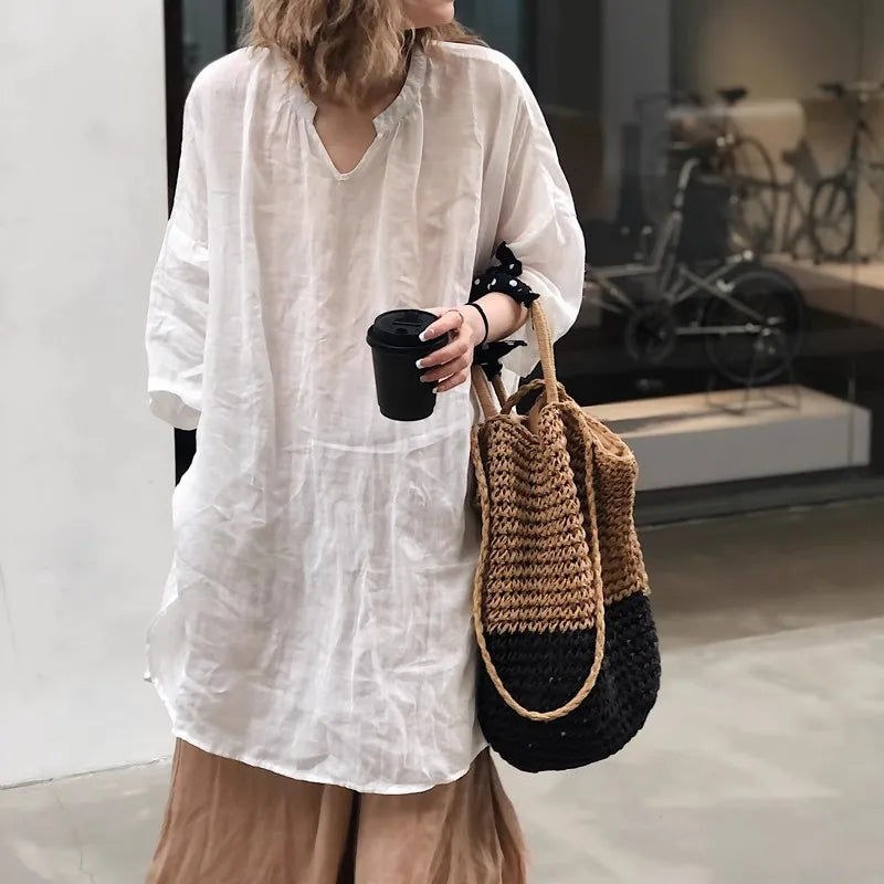 Old Money Loose Blouse Women Shirts