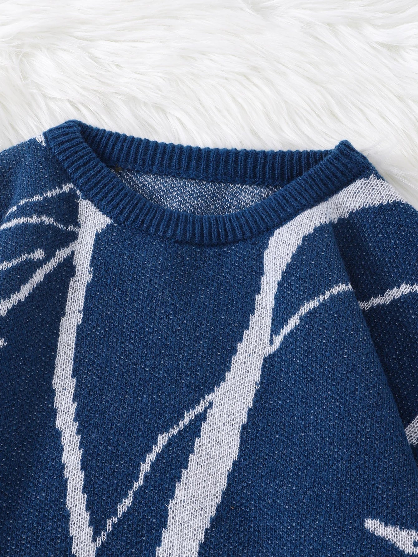 Weirdcore Abstract Pattern Round Neck Sweater