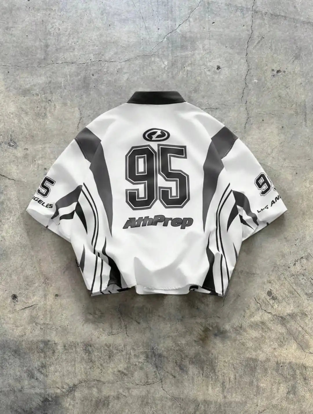 Oversized V-Ausschnitt Retro-Shirt