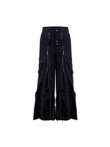 Black Baggy Wide Leg Techwear Pants