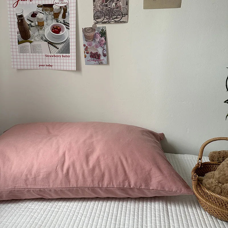 Solid Color Simple Striped Pillowcase