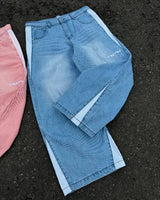 Y2K Splicing Stickerei Jeans