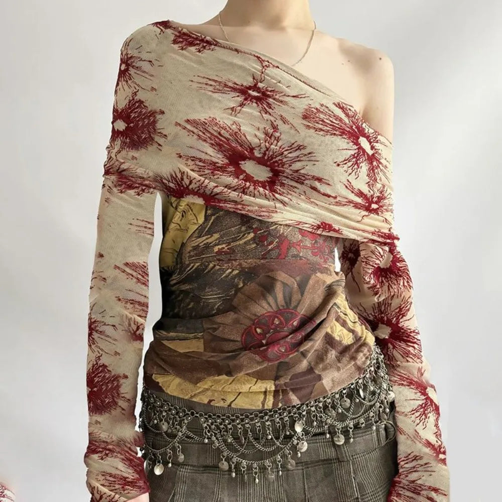 Y2K Vintage Off Shoulder Top