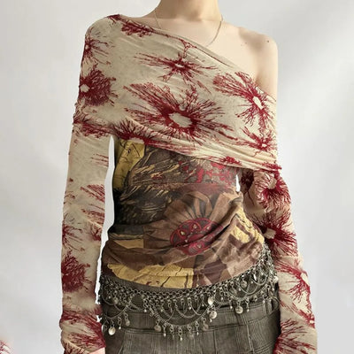 Y2K Vintage Off Shoulder Top