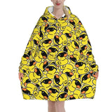 Yellow Cartoon Ducks Oversized Blanket Hoodie