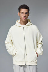 Sudadera con capucha y cremallera completa de felpa vintage