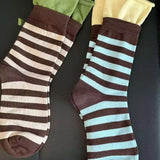 6 Pars Splicing Stripped Color Block Socks