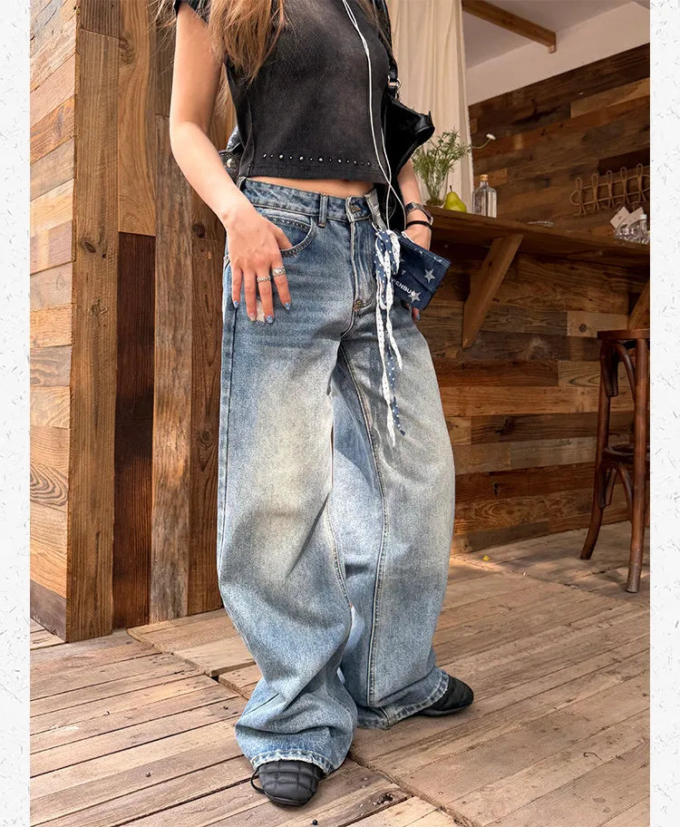Vintage Star Low Waist Straight Leg Jeans