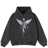 Falled Angel Statue Black Washed Shirt