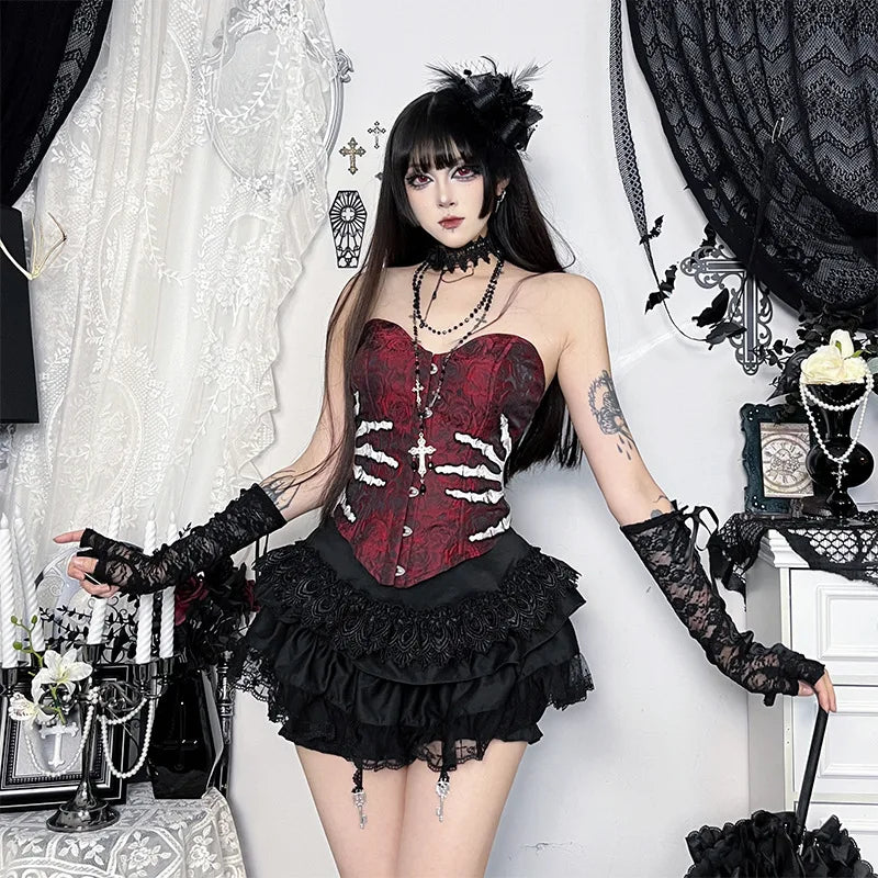 Y2K Goth Ruffle Short