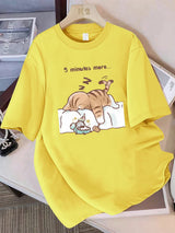 Camiseta de mujer con gato perezoso y soñoliento