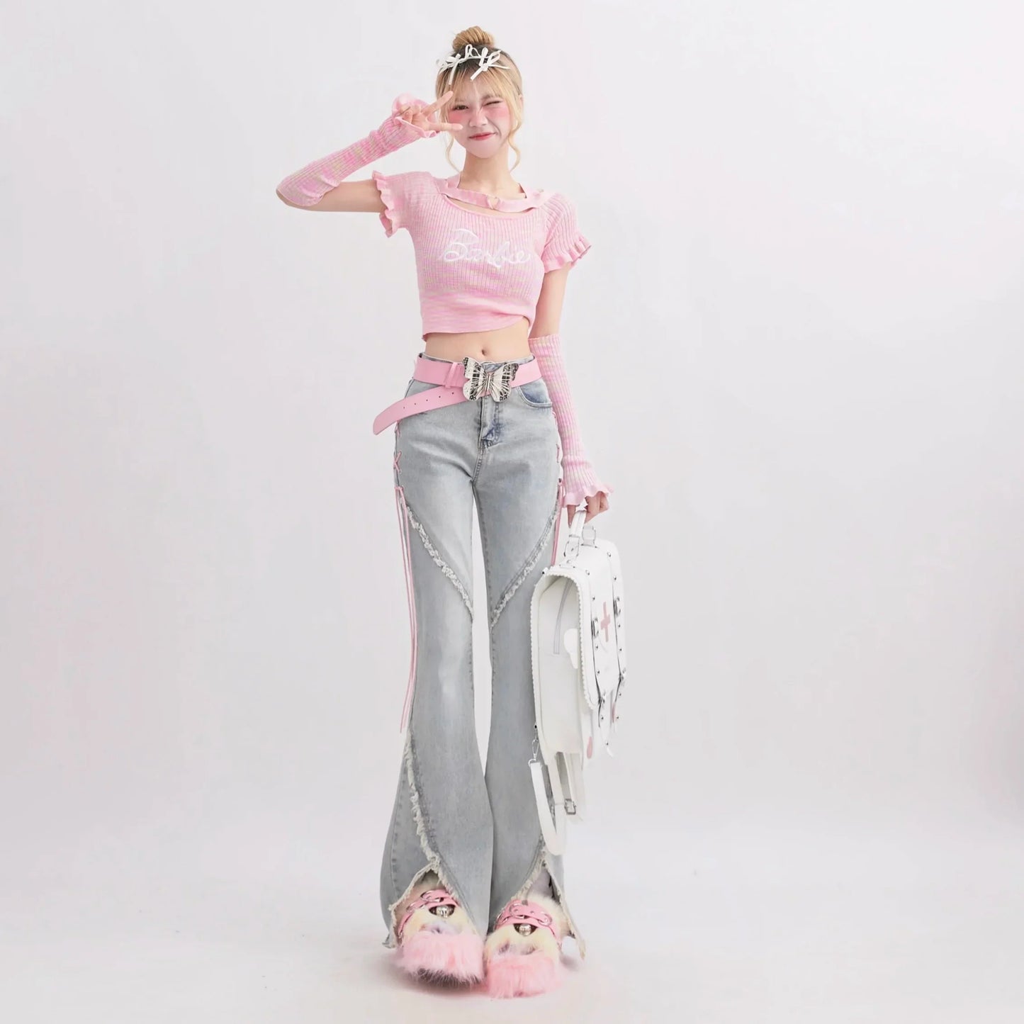 Barbie Core High Waist Flare Jeans
