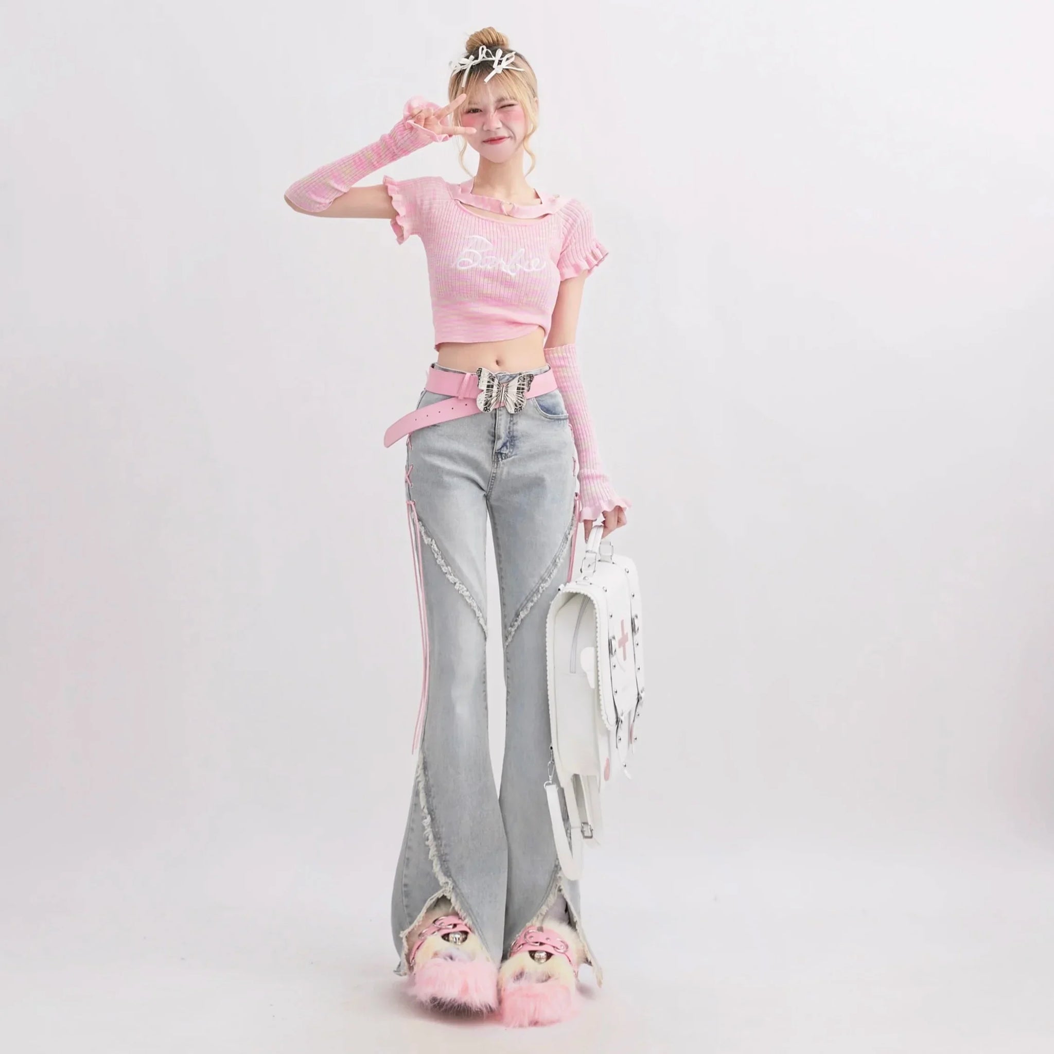 Barbie Core High Waist Flare Jeans