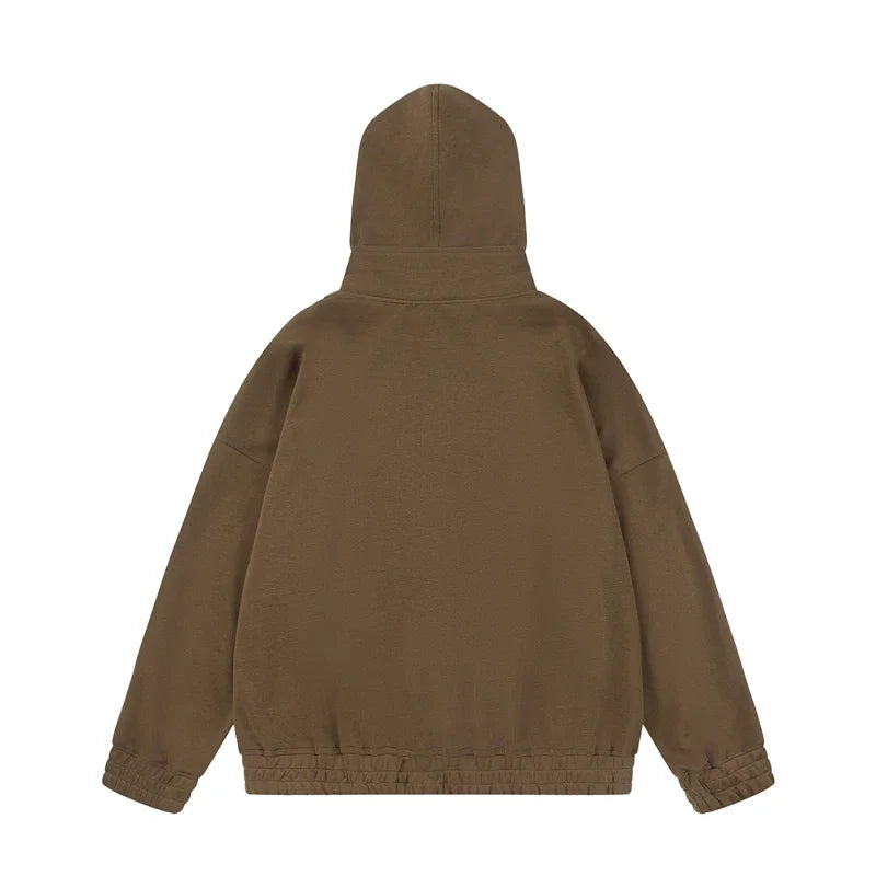 Y2K  High Collar Zip-up Hoodie