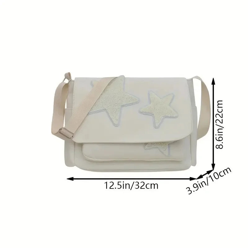 Star Print Patchwork Shoulder Bag