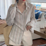 Casual Simple Striped Long Sleeve Shirt