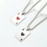 Stainless Steel Poker Card Necklaces