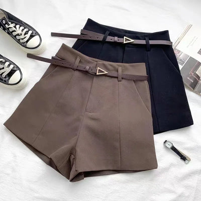 Belted High Waisted Shorts