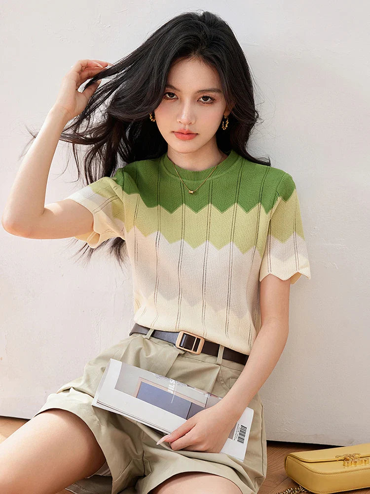 Chic Korean Knitted Short Top