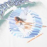 Retro Angel Print Loose Hip Sweatshirt