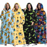 Animal Printed Hooded Blanket